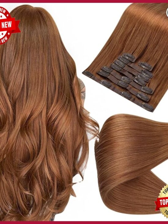 20 Inch Clip-In Human Hair Extensions 120g 8pc Straight PU Weft main image 4